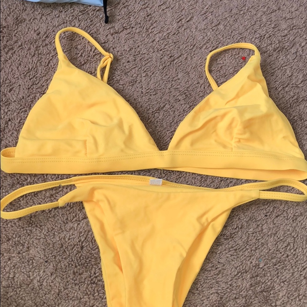 Yellow swimsuit